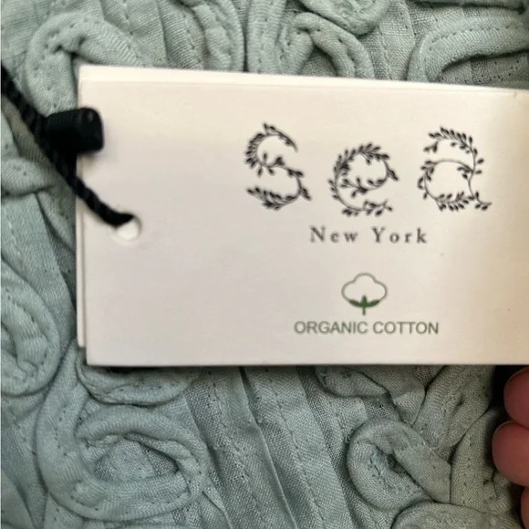 NWT SEA NEW YORK Frida mint green lined Flutter V-Neck Mini Dress M - Picture 6 of 12